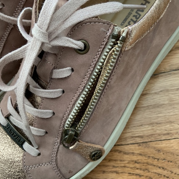 Hartjes mauve and rose gold sneakers, side zip, Size 7.5 - Picture 3 of 16